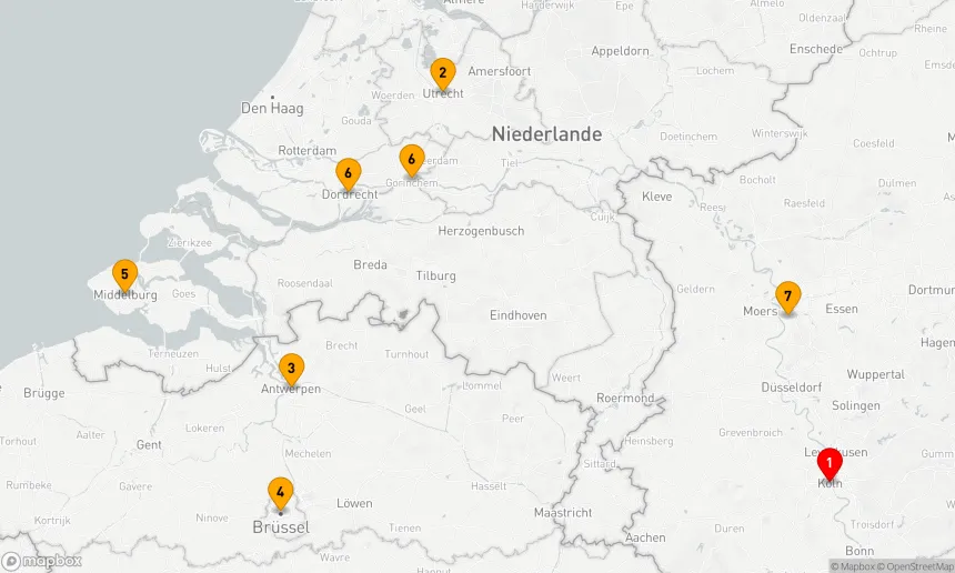Route 7 Nächte - Jubiläumsreise Grachten & belgische Perlen