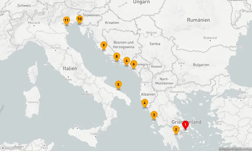Route 10 Nächte - Juwelen der griechischen Inseln und der adriatischen Küste