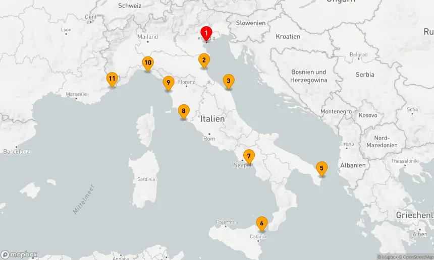 Route 10 Nächte - Juwelen der italienischen Küste