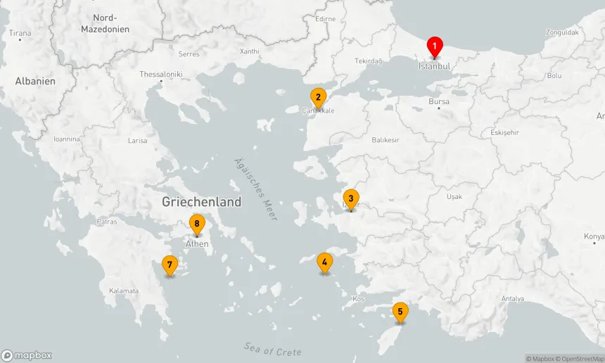 Route 7 Nächte - JUWELEN DER TÜRKEI UND DER GRIECHISCHEN INSELN