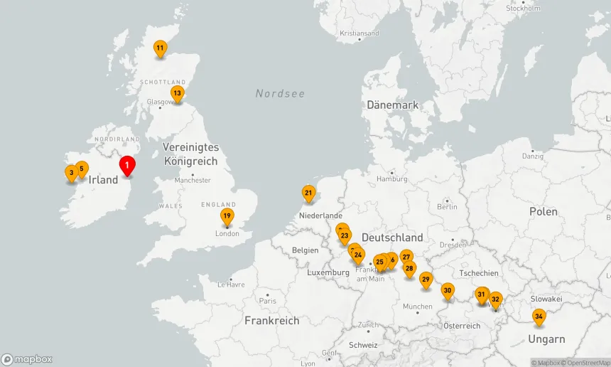 Route 34 Nächte - Jewels of Europe mit Majestic Britain & Ireland und Edinburgh Military Tattoo