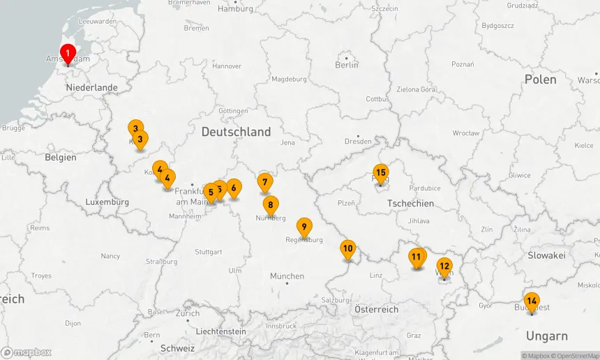 Route 17 Nächte - Juwelen Europas mit Prag