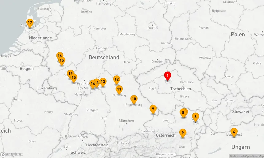 Route 17 Nächte - Juwelen Europas mit Prag