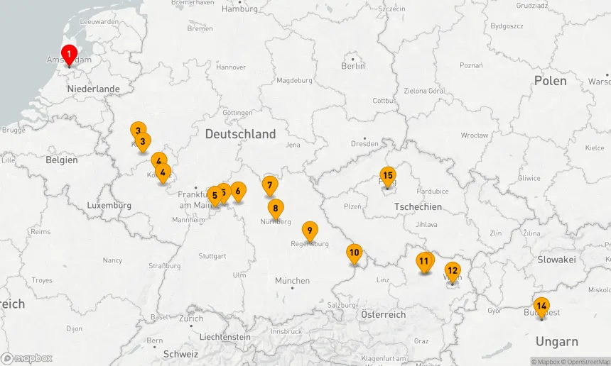 Route 17 Nächte - Juwelen Europas mit Prag