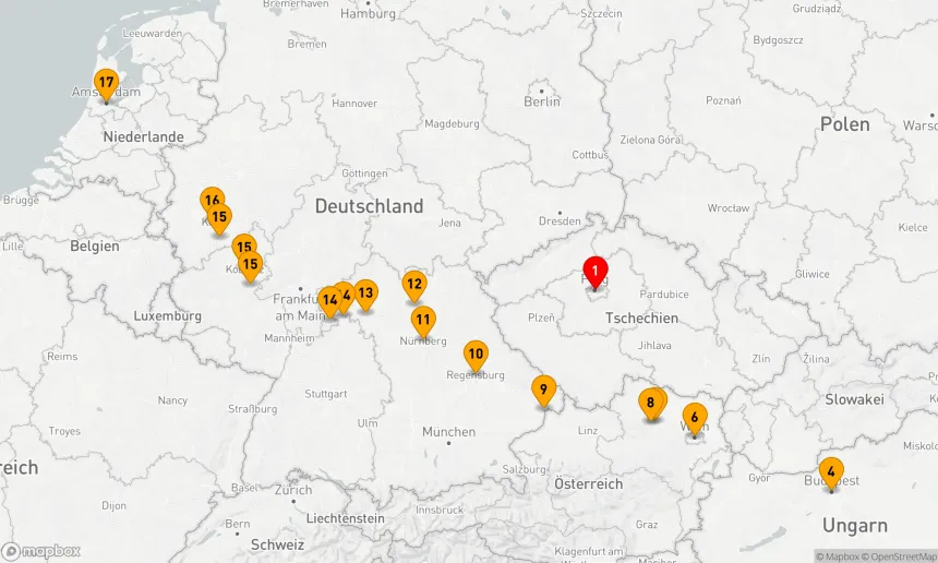 Route 17 Nächte - Juwelen Europas mit Prag
