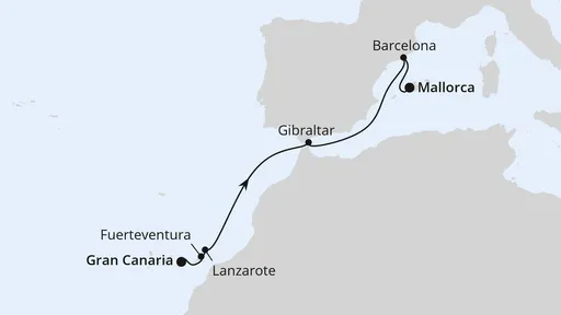 Route Kanaren, Gibraltar & Barcelona ab Gran Canaria