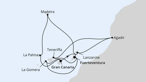 Route Kanaren, Madeira & Marokko