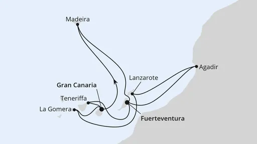 Route Kanaren, Madeira & Marokko