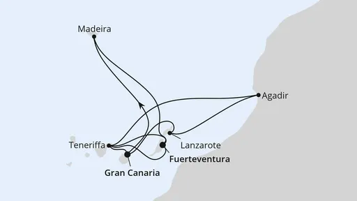 Route Kanaren, Madeira & Marokko