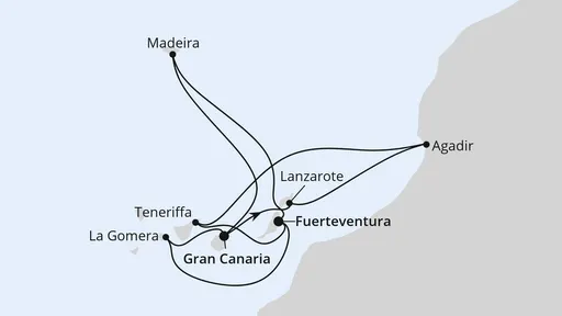 Route Kanaren, Madeira & Marokko