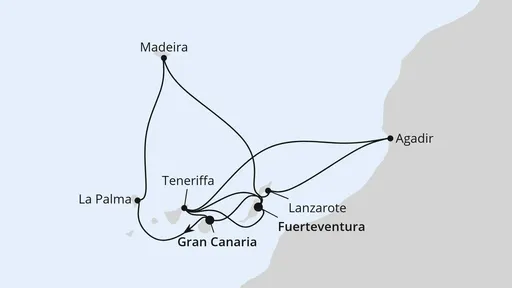 Route Kanaren, Madeira & Marokko