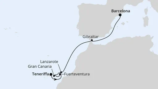 Route Kanaren & Gibraltar ab Teneriffa