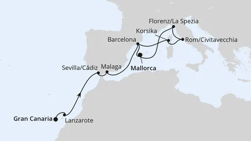 Route Kanaren & Mittelmeer ab Gran Canaria