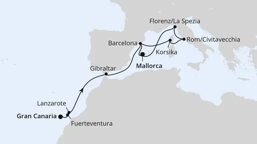 Route Kanaren & Mittelmeer ab Gran Canaria