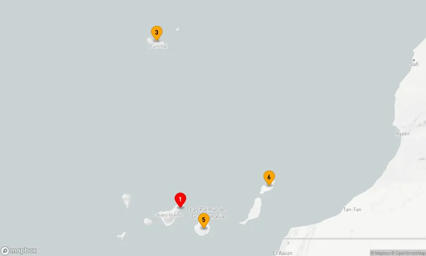 Route 7 Nächte - KANARISCHE INSELN UND MADEIRA FLUG-KREUZFAHRT