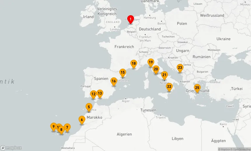Route 24 Nächte - KANARISCHE INSELVERZAUBERUNG MIT SPANIEN, FRANKREICH & ITALIEN