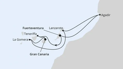 Route Kanarische Inselwelt & Marokko