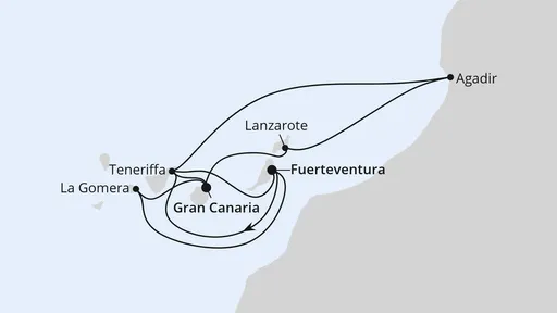 Route Kanarische Inselwelt & Marokko