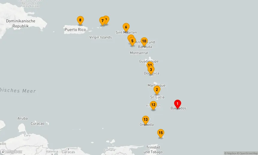 Route 15 Nächte - KARIBIK-KREUZFAHRT: DOMINICA,  BEQUIA & GRENADA