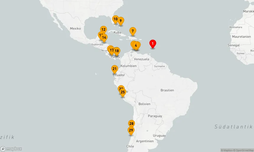 Route 28 Nächte - KARIBIK, MITTELAMERIKA & PERU KOMBINIERTE KREUZFAHRT: ARUBA, MIAMI & PANAMA-KANAL