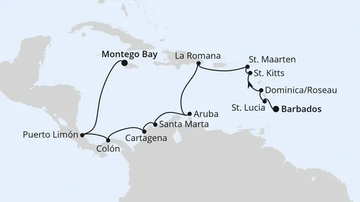 Route Karibik & Mittelamerika ab Barbados