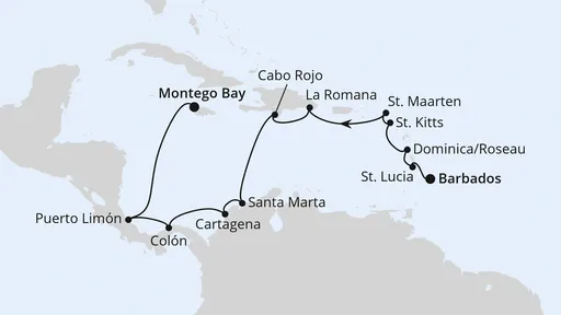 Route Karibik & Mittelamerika ab Barbados