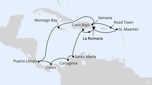 Route Karibik & Mittelamerika ab Dom. Republik 1