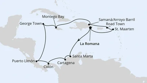 Route Karibik & Mittelamerika ab Dom. Republik 1