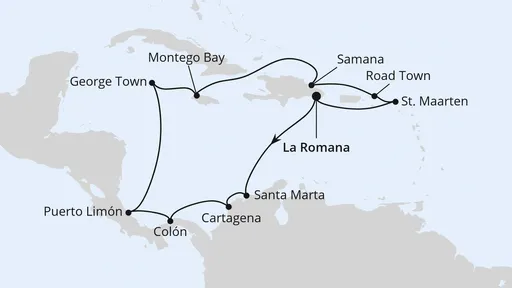 Route Karibik & Mittelamerika ab Dom. Republik 1