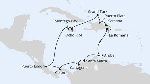 Route Karibik & Mittelamerika ab Dom. Republik 2