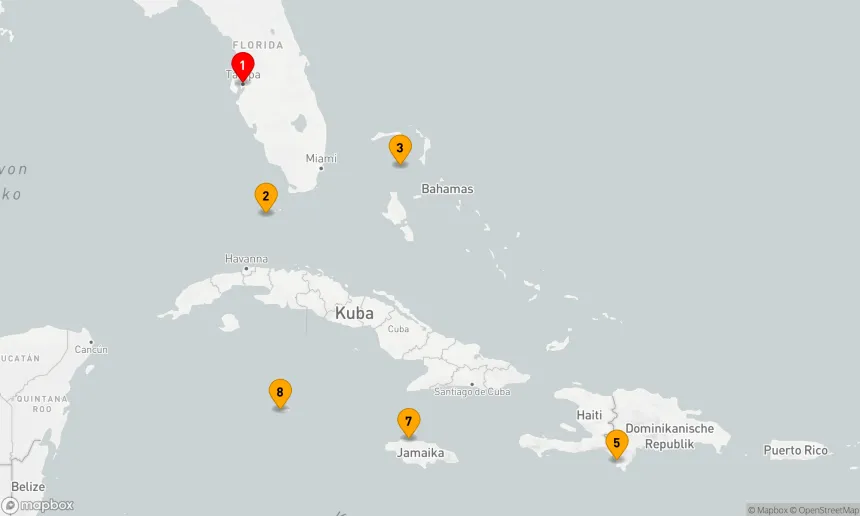 Route 9 Nächte - Karibikzauber ab Tampa