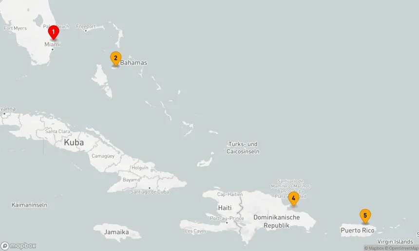 Route 4 Nächte - Karibische Eleganz: Von Florida nach Puerto Rico
