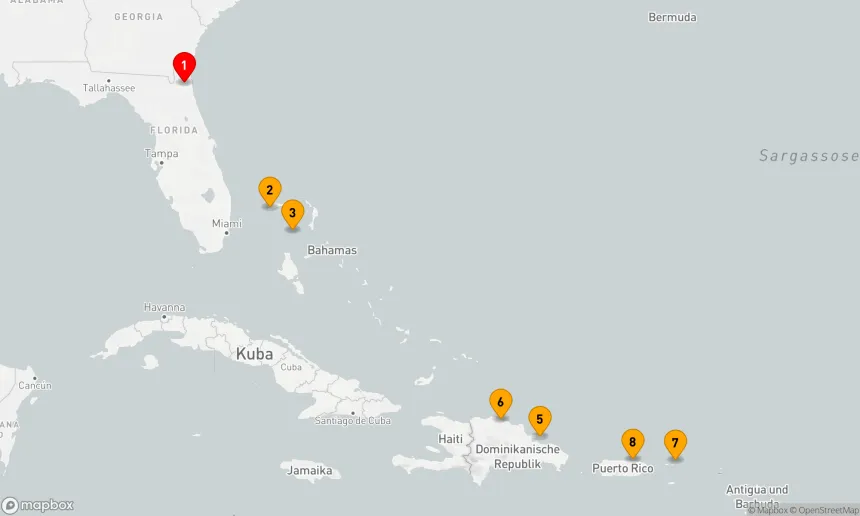 Route 10 Nächte - Karibische Entdeckungsreise ab Jacksonville