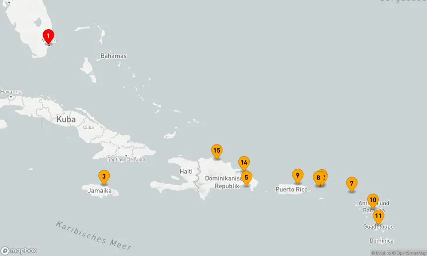 Route 16 Nächte - Karibische Entdeckungsreise ab Miami