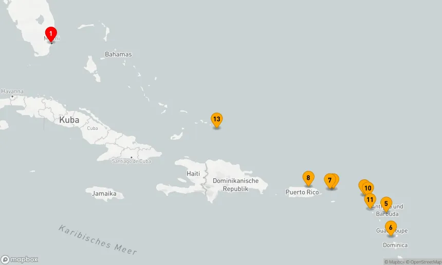 Route 14 Nächte - Karibische Entdeckungsreise ab Miami