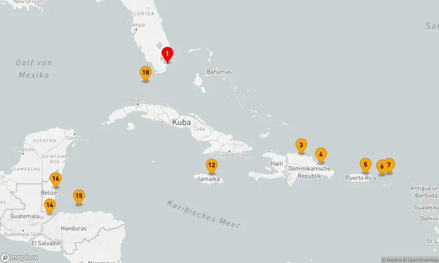 Route 18 Nächte - Karibische Entdeckungsreise ab Miami