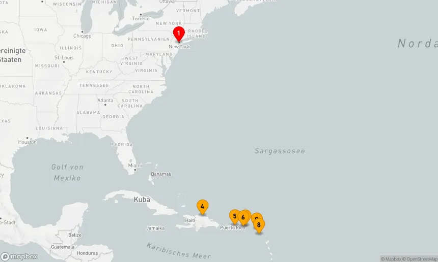 Route 12 Nächte - Karibische Entdeckungsreise ab New York