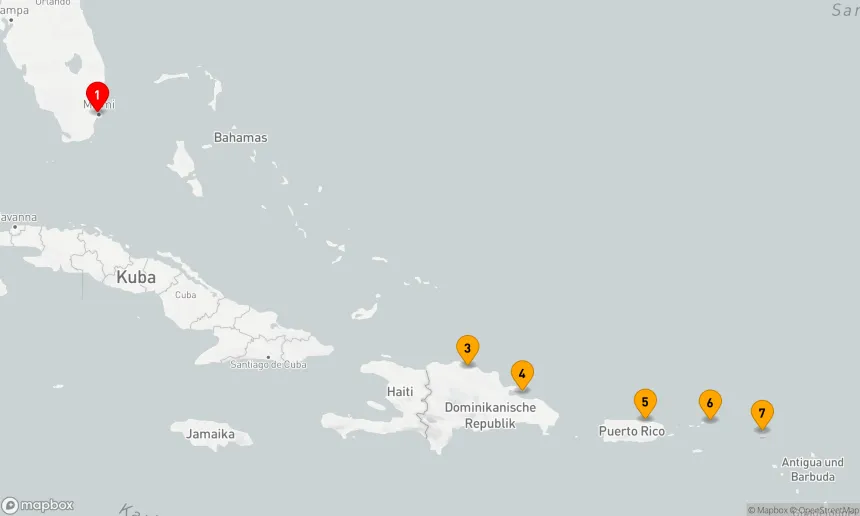 Route 9 Nächte - Karibische Entdeckungsreise: Miami bis Gatúnsee und zurück