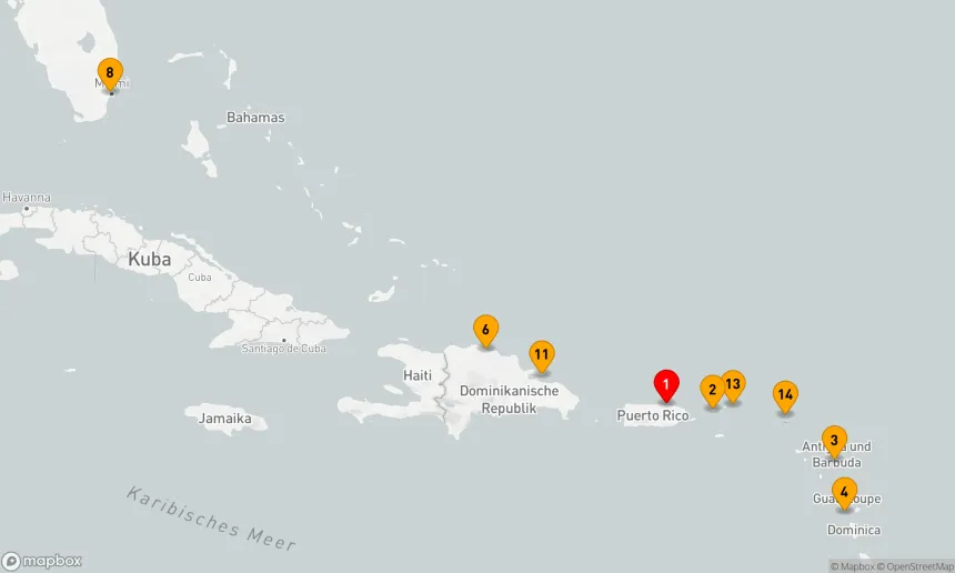 Route 16 Nächte - Karibische Entdeckungsreise von San Juan nach Miami
