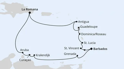 Route Karibische-Insel-Rundreise ab Barbados