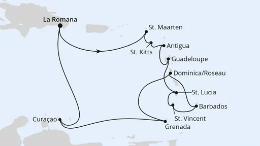 Route Karibische Inseln ab Dominikanische Republik 1