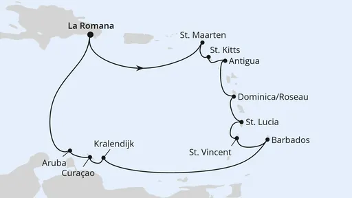 Route Karibische Inseln ab Dominikanische Republik 1