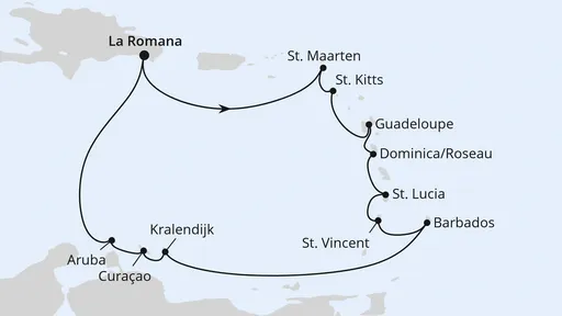 Route Karibische Inseln ab Dominikanische Republik 1