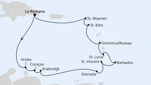 Route Karibische Inseln ab Dominikanische Republik 1