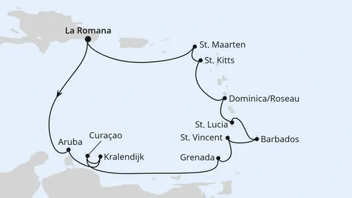 Route Karibische Inseln ab Dominikanische Republik 1