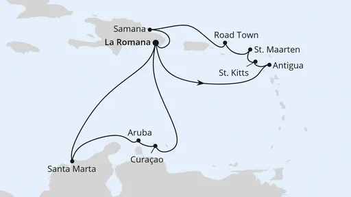 Route Karibische Inseln ab Dominikanische Republik 2