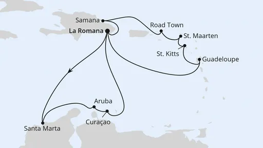 Route Karibische Inseln ab Dominikanische Republik 2