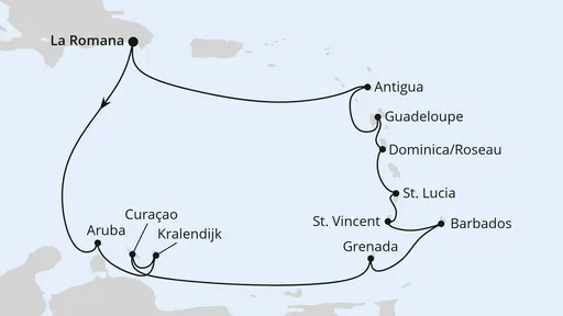 Route Karibische Inseln ab Dominikanische Republik