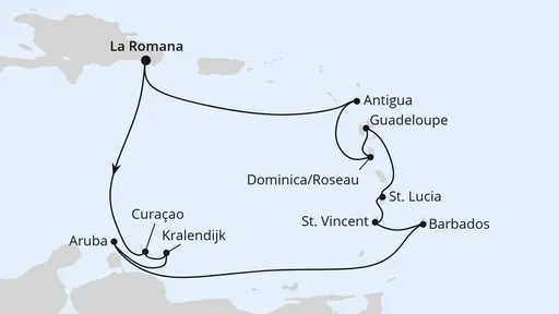 Route Karibische Inseln ab Dominikanische Republik