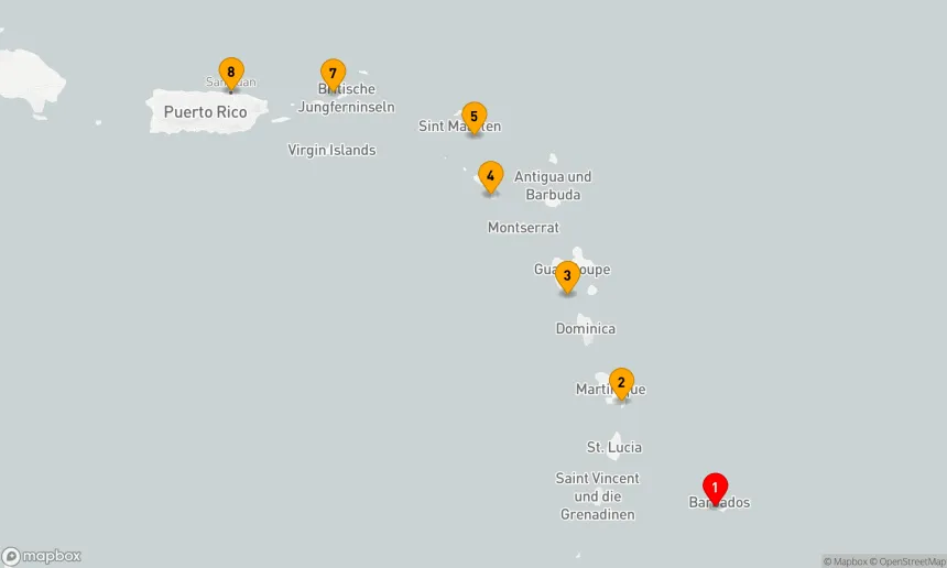 Route 7 Nächte - Karibische Inselträume: Von Barbados nach Puerto Rico